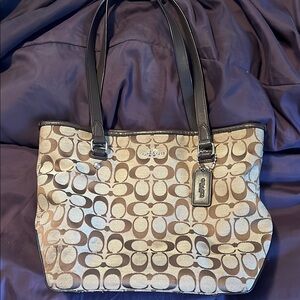 Coach Brown Signature Tote Bag